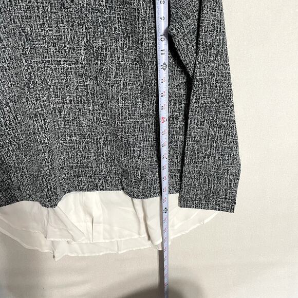 Ann Taylor Factory Tweed V-Neck Faux Layered Top Sweater - Size L‎ - Picture 5 of 7